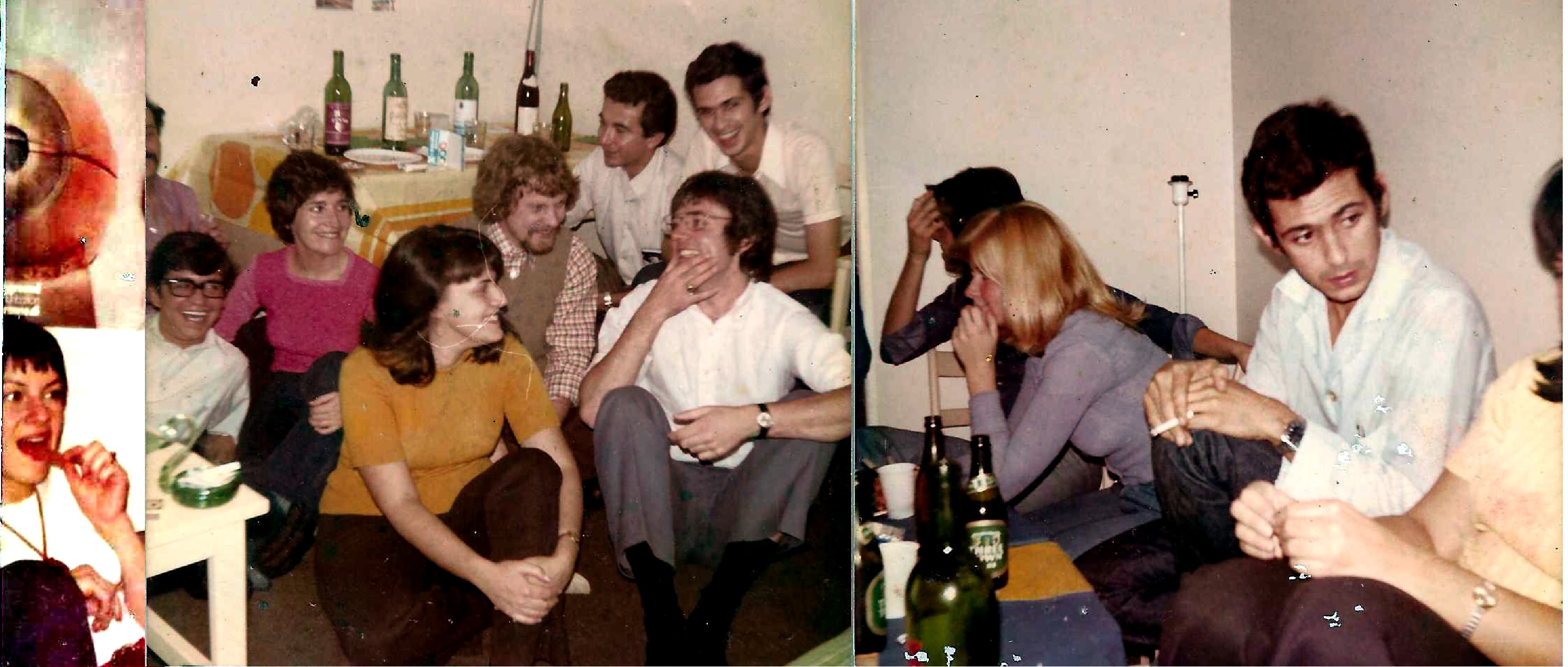 A group of people sitting in a room